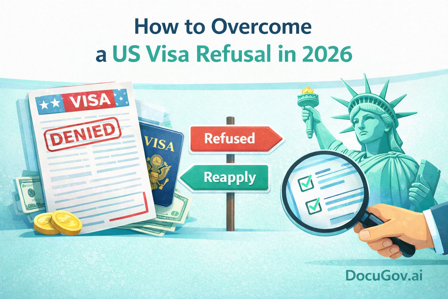 How to Overcome a US Visa Refusal in 2026 - appeal process guide with DocuGov.ai